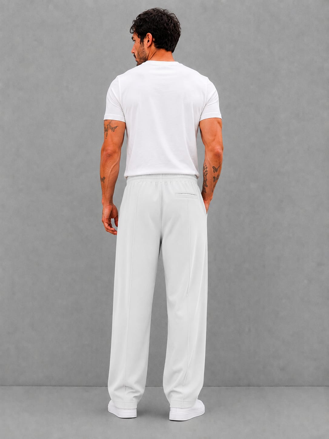 Off-White Minimal Tapered Trousers - Everyday Comfort | m u n V R
