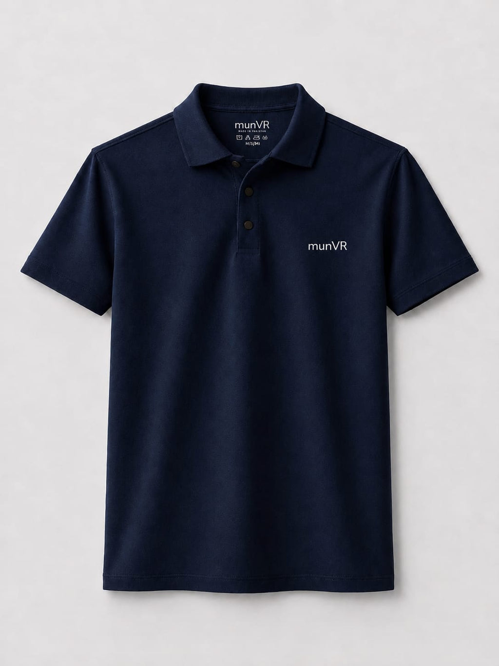 munVR NAVY Stitchless Polo
