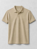 Rich Beige Pique Polo Shirt - Classic Minimal Fit | m u n V R