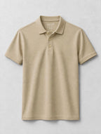 Rich Beige Pique Polo Shirt - Classic Minimal Fit | m u n V R