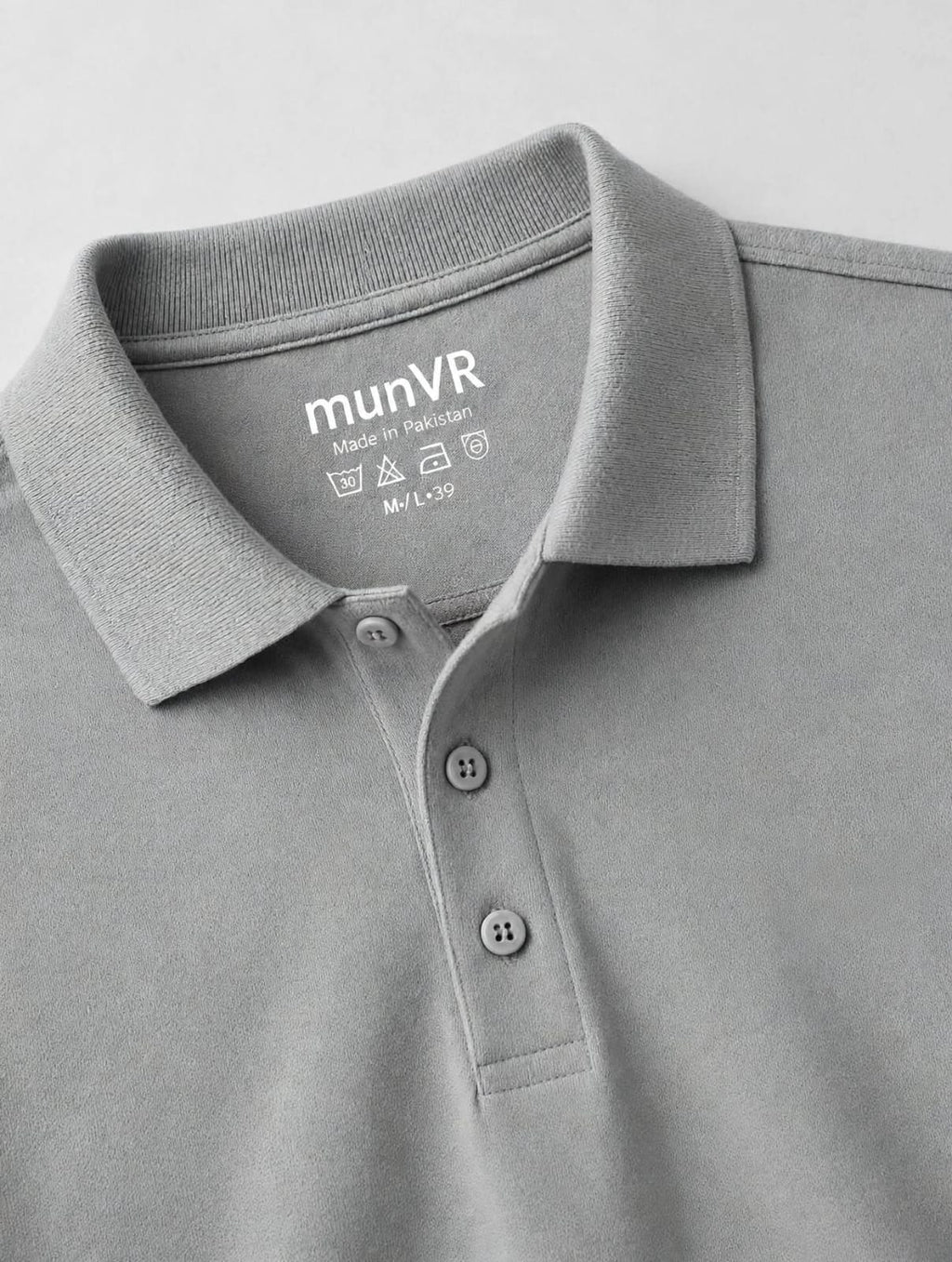 munVR GREY Stitchless Polo