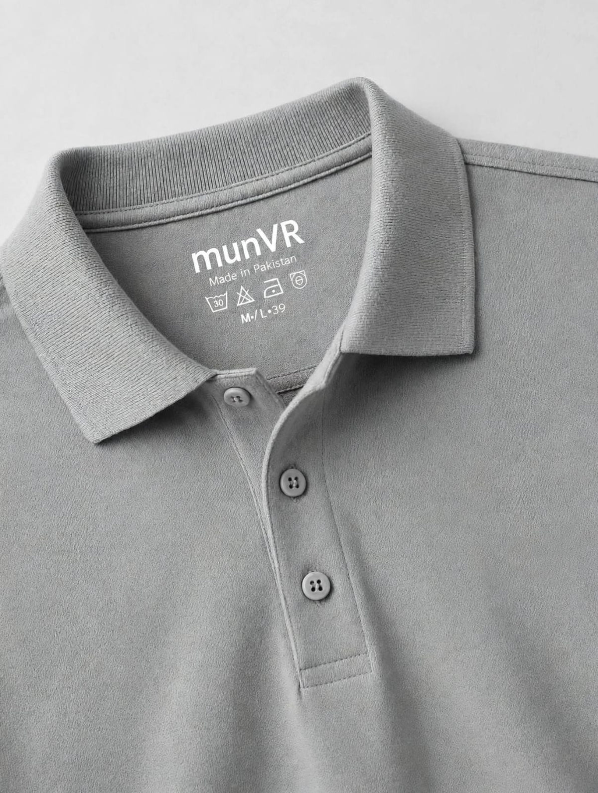 munVR GREY Stitchless Polo