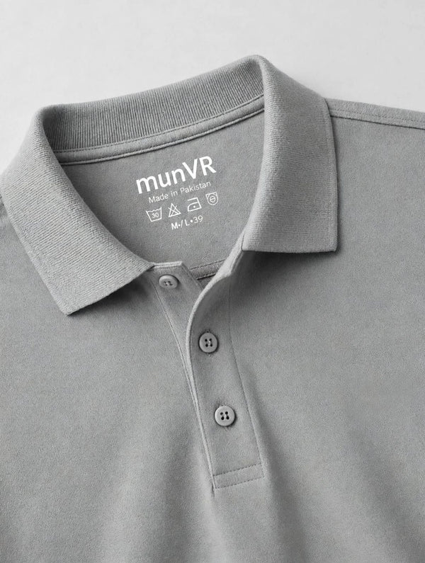 munVR GREY Stitchless Polo