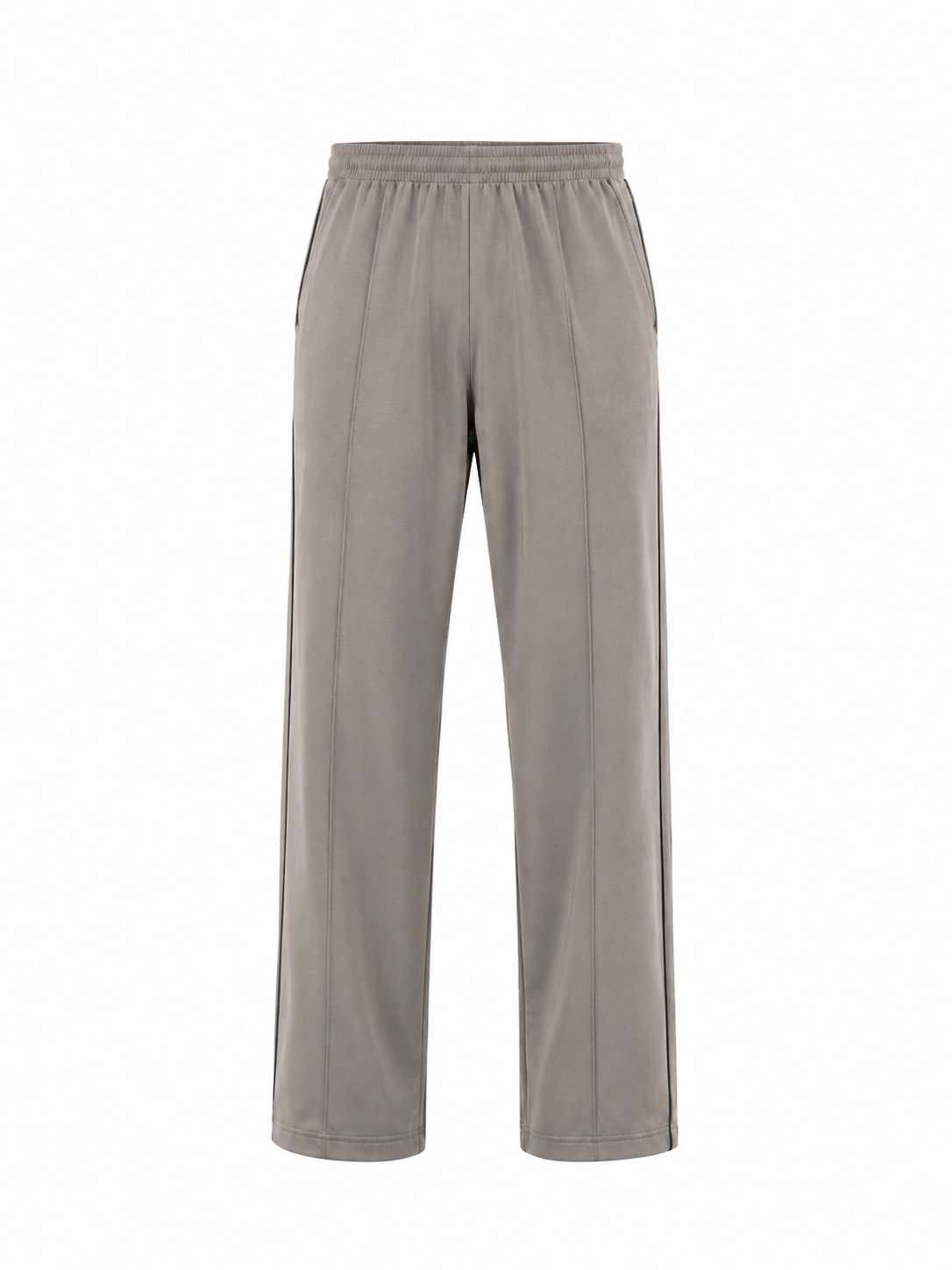 MUNVR Stone Grey Wide Leg Trousers - Premium Terry Cotton